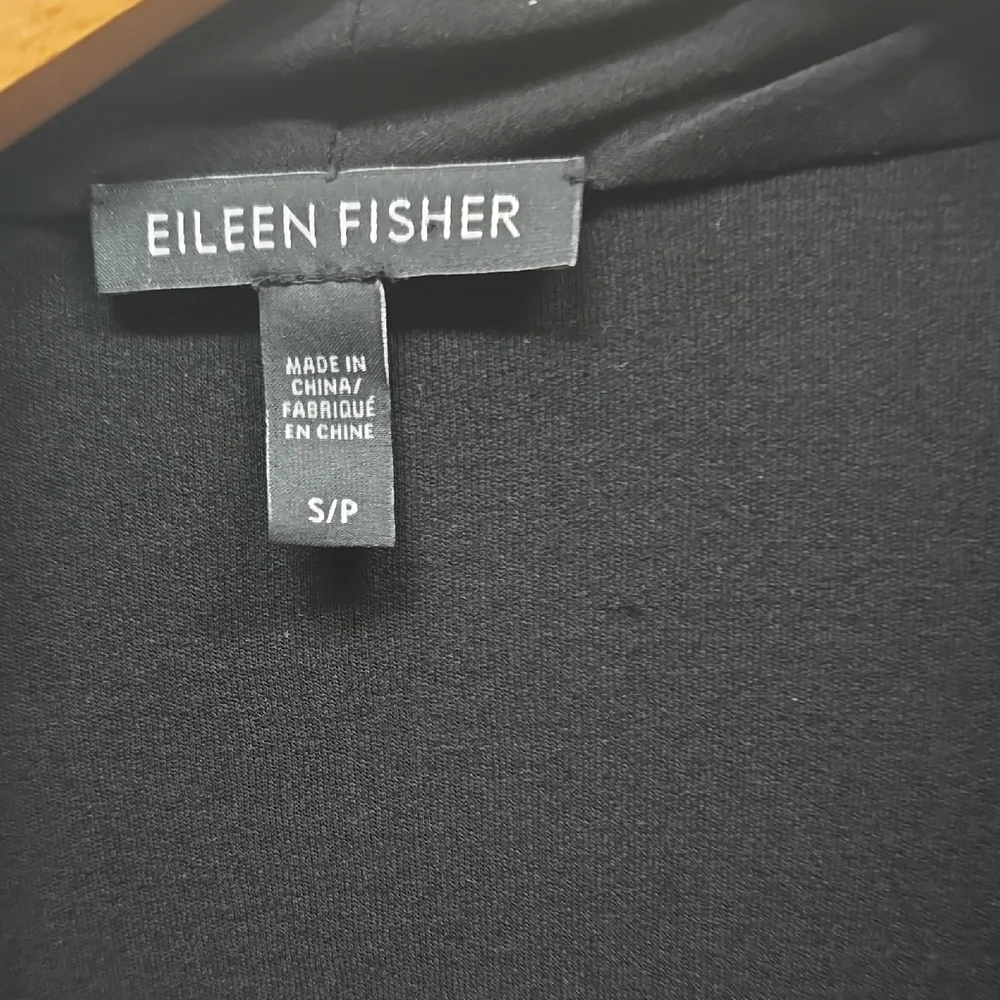 Eileen Fisher Black Open Front Cardigan - Picture 2 of 8